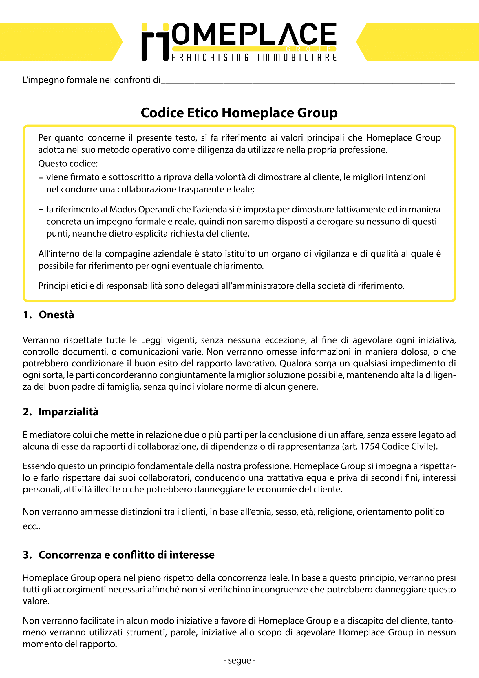 codice etico homeplacegroup circolo chigi 